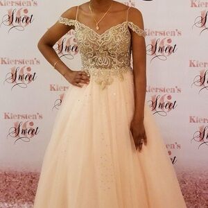 Peach Embellished JVN Dress